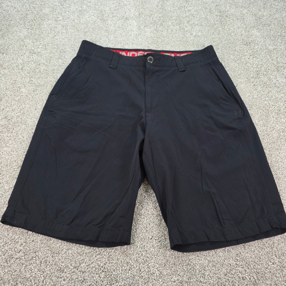 Under Armour Mens Match Play Golf Shorts Black Size 34 Performance Flat Front